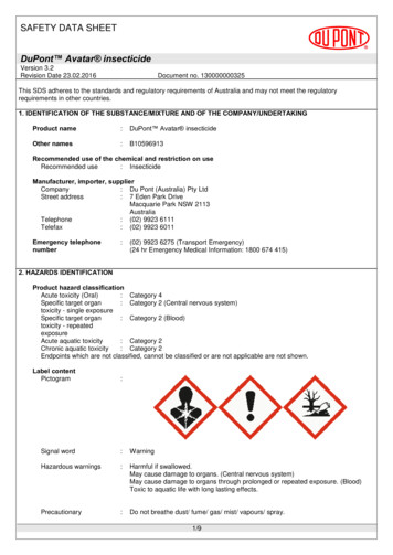 DuPont Avatar Insecticide Aus SDS - FMC Australia