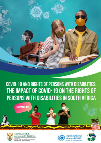 COVID-19 And Rights Of Persons With Disabilities: The Impact Of COVID .