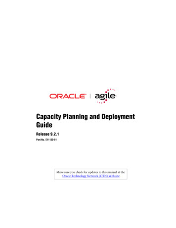 Capacity Planning And Deployment Guide - Oracle