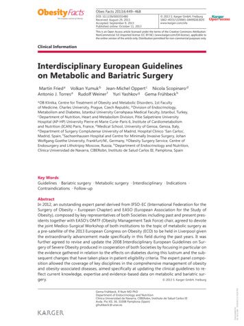 EASO IFSO EC Guidelines On Metabolic And Bariatric Surgery