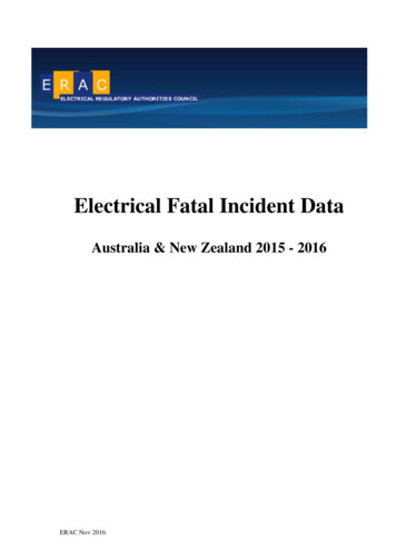 Electrical Fatal Incident Data - ERAC