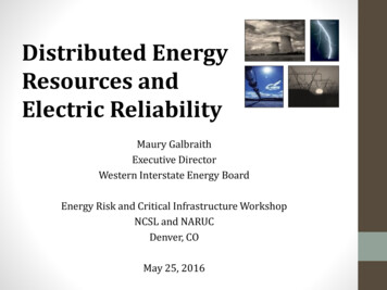 Distributed Energy Resources And Electric Reliability