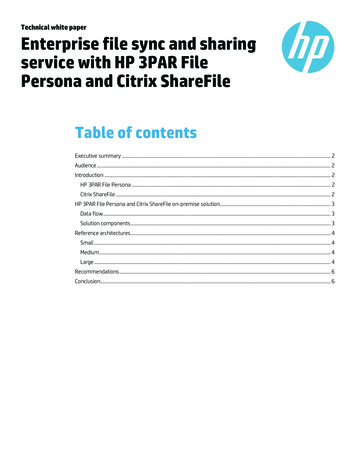 Enterprise File Sync And Sharing Service With HP 3PAR File . - Citrix