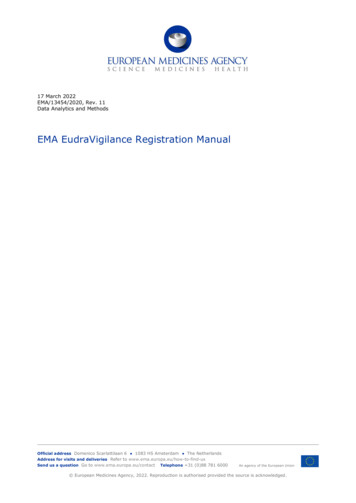 EudraVigilance Registration Manual-V10