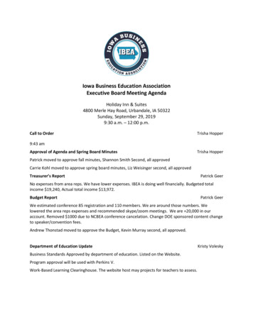 Iowa Business Education Association Executive Board Meeting Agenda