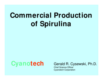Commercial Production Of Spirulina - CTSA