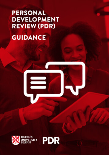 Personal Development Review (Pdr) Guidance
