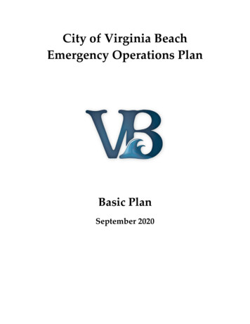 City Of Virginia Beach Emergency Operations Plan