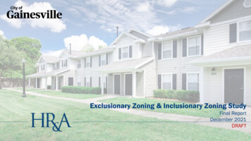 Exclusionary Zoning & Inclusionary Zoning Study