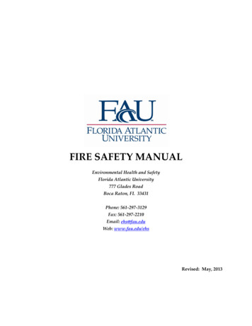 FIRE SAFETY MANUAL - Florida Atlantic University