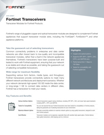 Fortinet Transceivers Datasheet - Beyaz