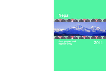 Nepal 2011 Nepal - Demographic And Health Surveys