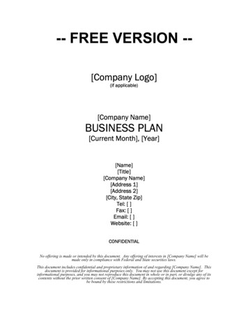 Free Version Of Growthink Business Plan Template