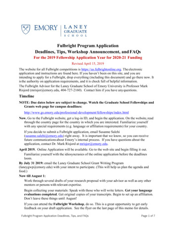 Fulbright Program Application Deadlines, Tips, Workshop Announcement .