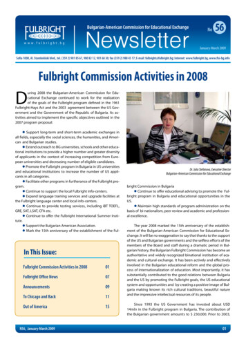 Newsletter Bulgarian-American Commission For Educational Exchange