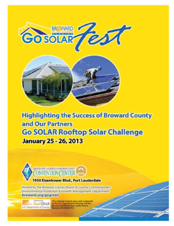 Dear Go SOLAR Fest Attendees, - Broward County, Florida