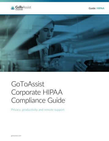 GoToAssist Corporate HIPAA Compliance Guide