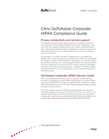 Citrix GoToAssist Corporate HIPAA Compliance Guide