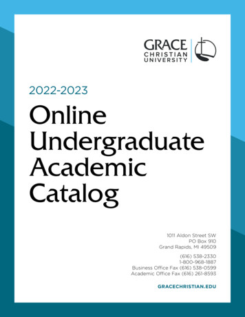 2022-2023 Online Undergraduate Academic Catalog
