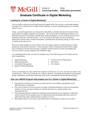 Graduate Certificate In Digital Marketing - McGill University