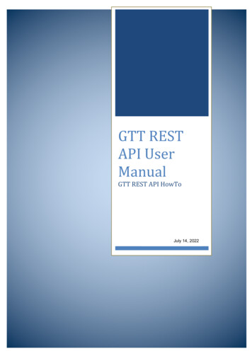 GTT REST API User Manual - Global Trade Tracker