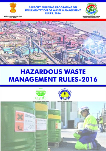 Hazardous Waste Management Rules-2016 - Npc