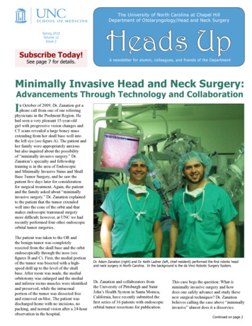 Minimally Invasive Head And Neck Surgery - UNC School Of Medicine