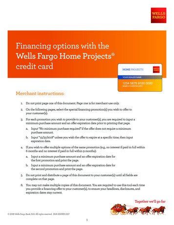 Financing Options With The - Wells Fargo