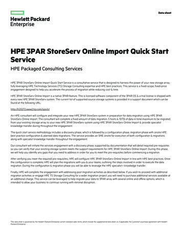 HPE 3PAR StoreServ Online Import Quick Start Service