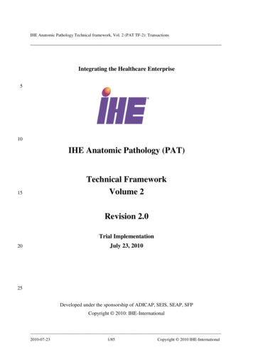 IHE Anatomic Pathology Technical Framework, Vol. 2 - Transactions