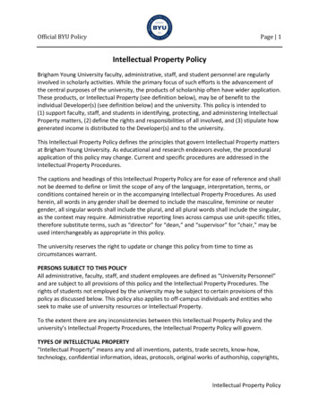 Intellectual Property Policy - Brigham Young University