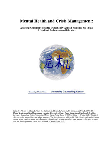 Mental Health And Crisis Management - University Counseling Center
