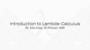 Introduction To Lambda-Calculus - University Of Helsinki