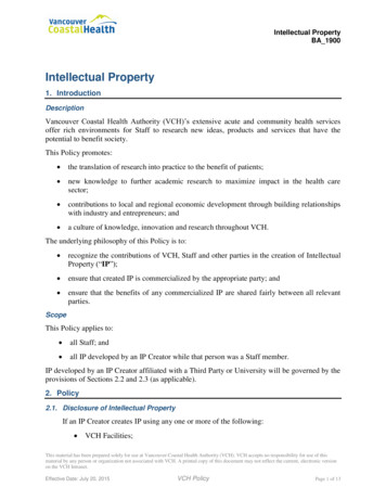 Intellectual Property - VCH Research Institute