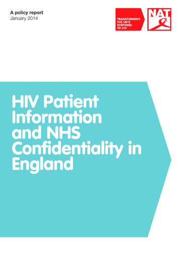 HIV Patient Information And NHS Confidentiality In England
