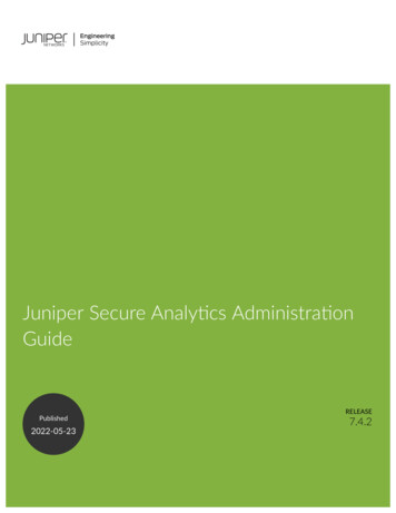 Juniper Secure Analytics Administration Guide