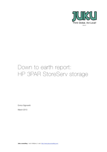 Down To Earth Report: HP 3PAR StoreServ Storage - Juku.it