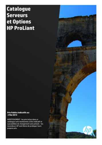 Catalogue HP ProLiant - Hewlett Packard Enterprise