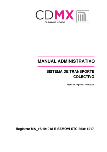 MANUAL ADMINISTRATIVO - Metro CDMX