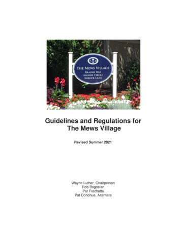 Guidelines And Regulations For The Mews Village
