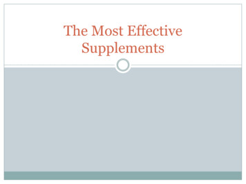 Most Effective Supplements - Clinical Education