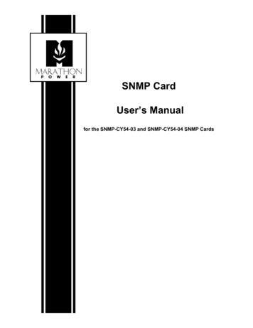 SNMP Card User's Manual - Marathon Power