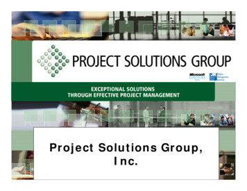 Microsoft Project Project Solutions Group, Tips & Tricks Inc.