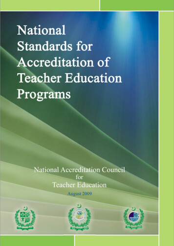 National Standards For Accreditation Of Teacher Education Programs