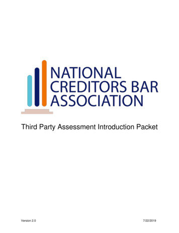 Third Party Assessment Introduction Packet - Creditors Bar