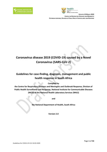 COVID-19 Guidelines - National Institute For Communicable Diseases