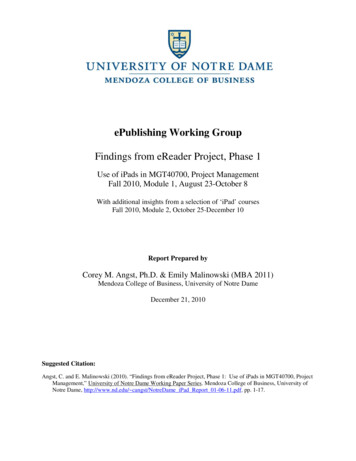 EPublishing Working Group - University Of Notre Dame