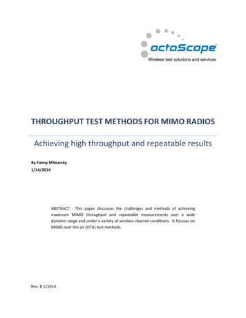 Throughput Test Methods For Mimo Radios