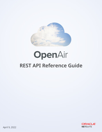 REST API Reference Guide - OpenAir