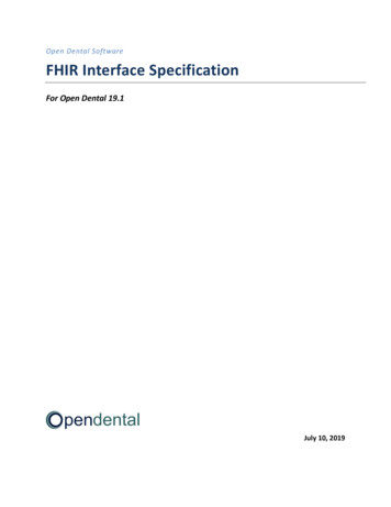 Open Dental Software FHIR Interface Specification